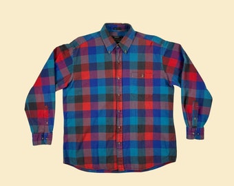 送料無料 いつまで Long Flannel-style  Down Button Men's Y2K Vintage Shirt, Cabela's Orange/brown M 2000s Sleeve Etsy - Top トップス