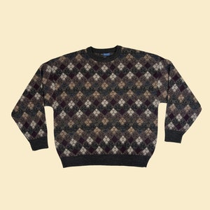 90s Diamond Sweater - Etsy
