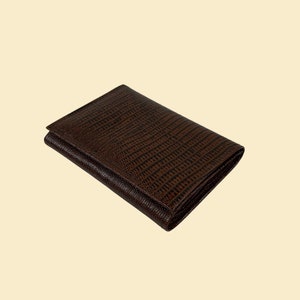 Portefeuille à trois volets en cuir marron des années 1970 par A&L Seamon Inc. New York, portefeuille vintage pour hommes/cartes