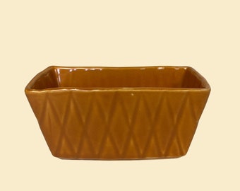 Oranje keramische vensterbankplanter uit de jaren 70, vintage rechthoekige container uit de jaren 70