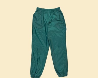 1990s Adidas L track pants, vintage 90s solid green athletic pants