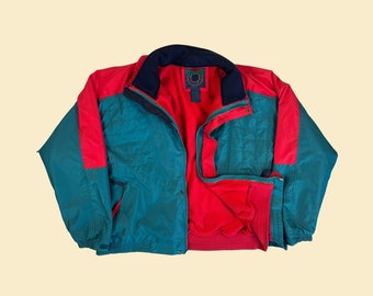 1990s Cabela's Jacket, Vintage Size M 90s Blue & Yellow