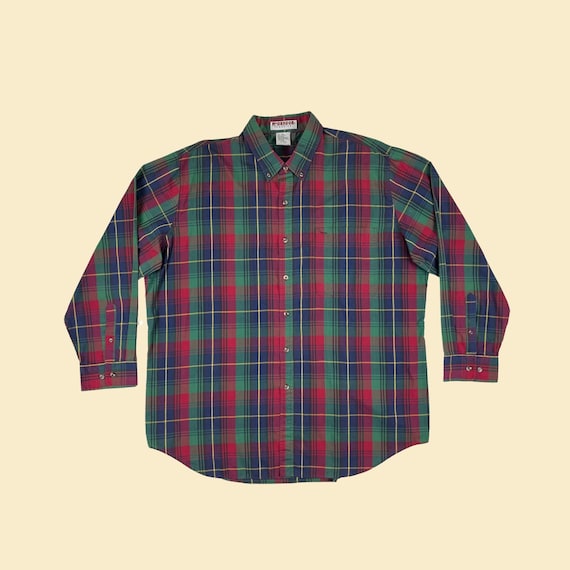 夜神Vintage Plaid Shirt XL 90s XXL Plaid Shirt by Mcgregor Classics, Vintage 1990s