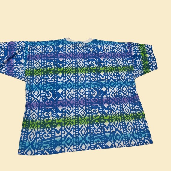 80s / 90s geometric crewneck shirt, large vintage… - image 9