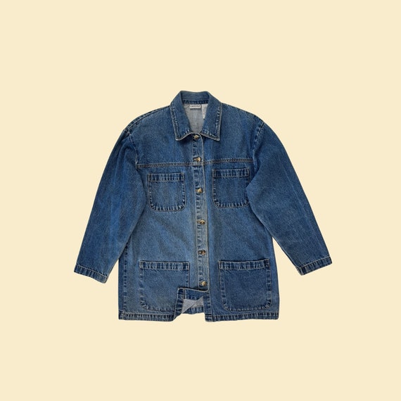 Buy 1990s L Denim Shirt jacket by Cabin Creek Women s Vintage 90s Long sleeve Button Down Denim Shirt Online in India Etsy