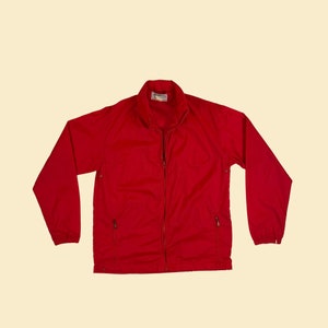1970er Jahre rote Windjacke, Vintage S Damen 70er Jahre Reißverschluss Parka Windjacke von Scrambler All Sports Parka