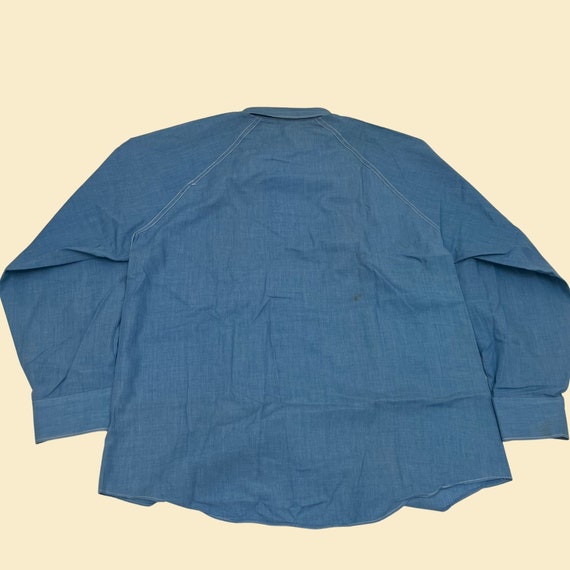 1970s Jayshire western shirt, vintage men's blue … - image 5