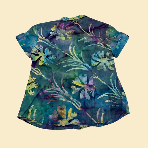 Vintage 90s floral women's shirt, small purple an… - image 5