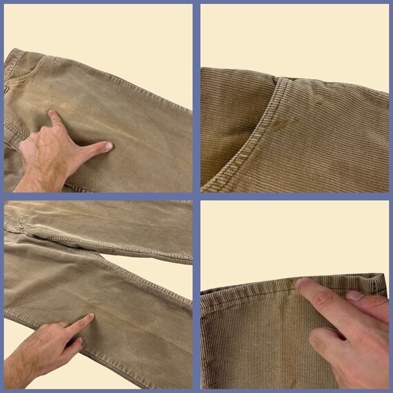 GRAND NATIONAL Men's Corduroy Pants, Size 36 (Zip Fly) polyester gray type Vintage Second Hand