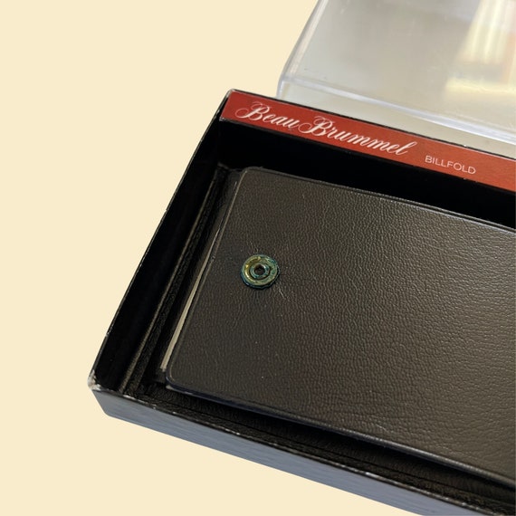 1970s black leather wallet, vintage men's bifold … - image 8