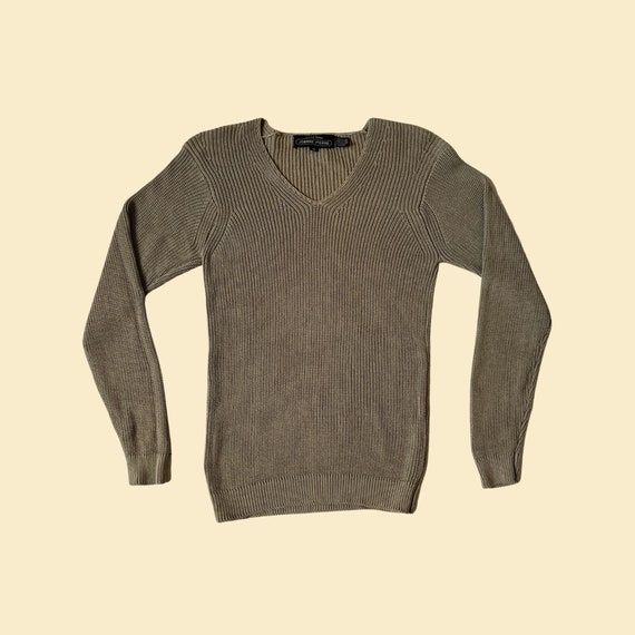 Pull marron des années 80 en petite taille, Renée Tener pour