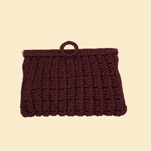 Grüne 70er Jahre Strickhandtasche, 70er Jahre Vintage Stricktasche