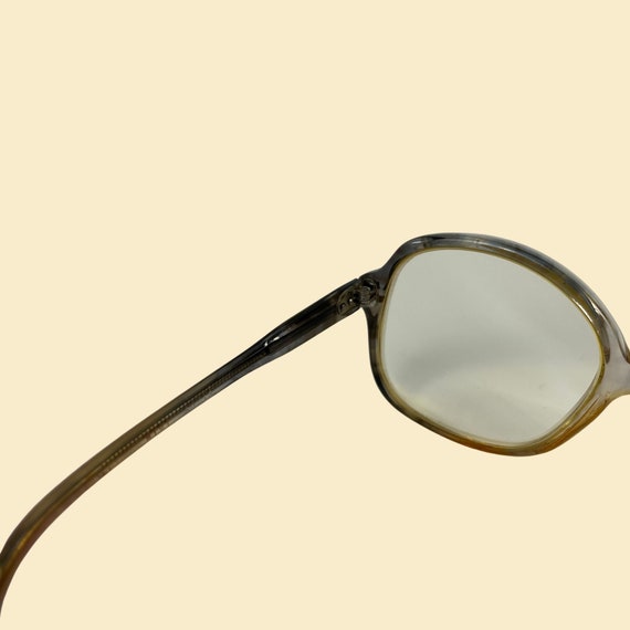 80s tortoise shell frames, vintage square blue/ye… - image 6