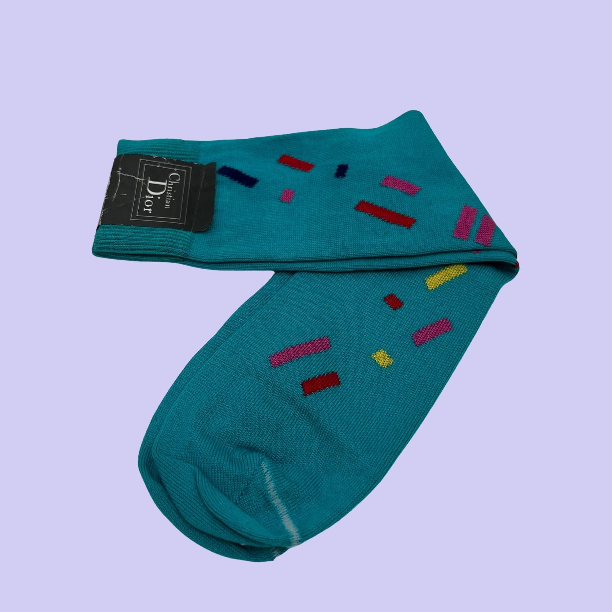 1980s Christian Dior Socks With Tags Teal Geometric Funky 80s Socks by Dior Luxury Men s Patterned Socks Dead Stock Etsy UK