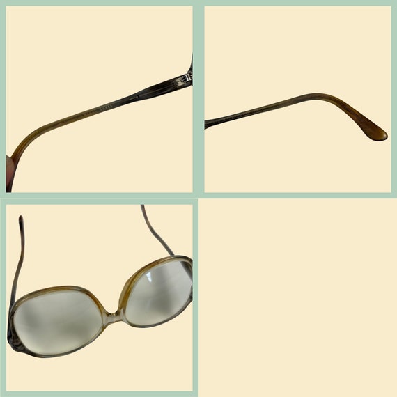 80s tortoise shell frames, vintage square blue/ye… - image 7