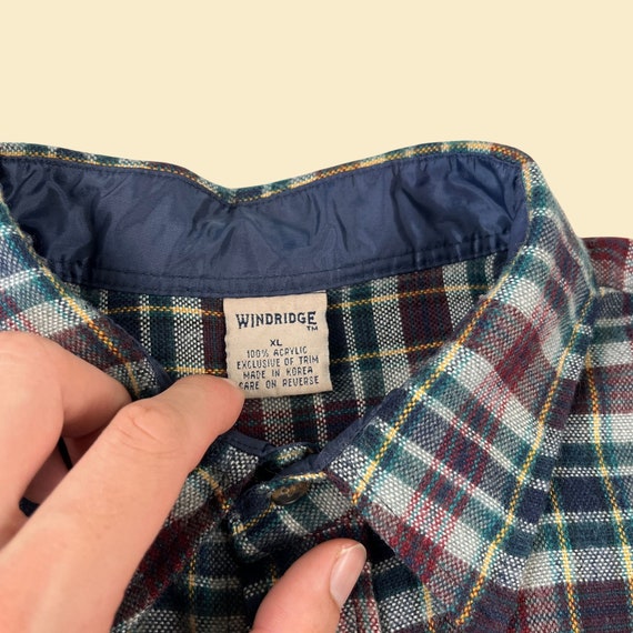 90s XL flannel shirt by Windridge, vintage green/… - image 3