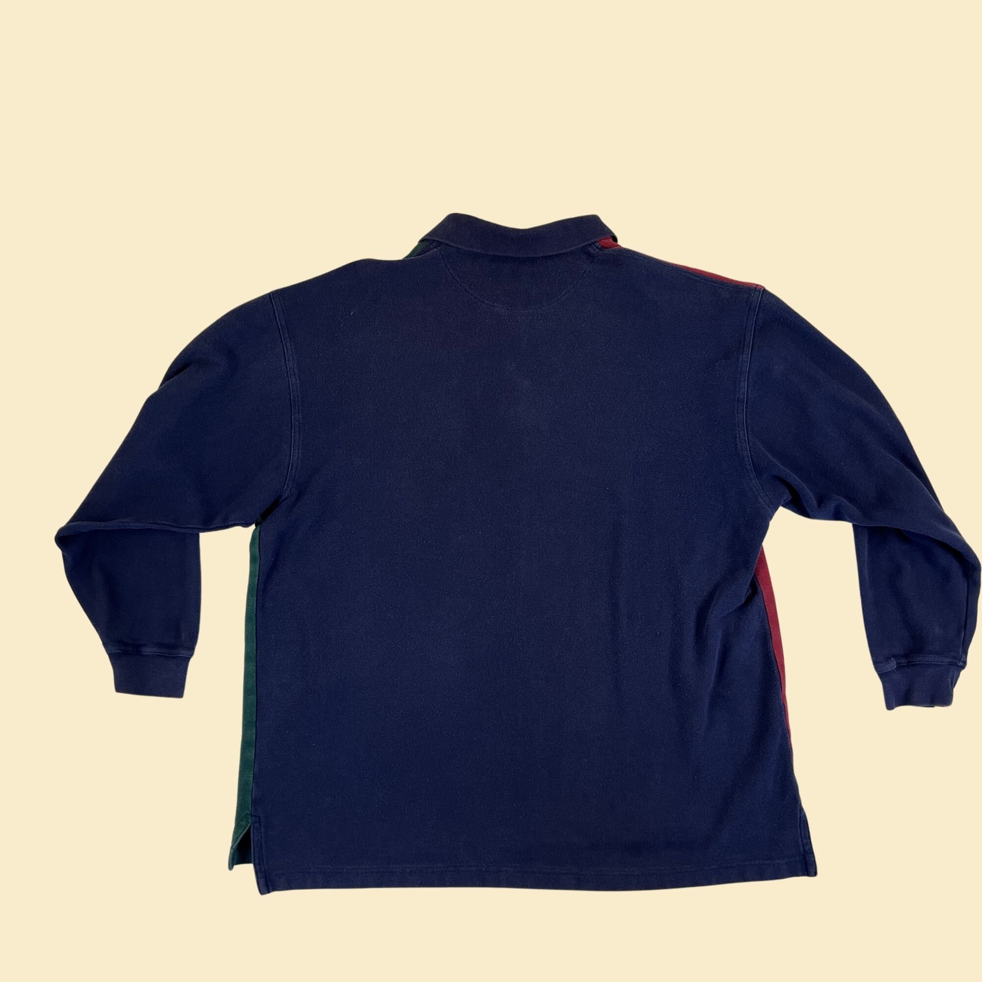 90s LAND'S END polo sweat navy USA製 Vintage 90s Polo Ralph Lauren Navy Blue Essential Crewneck