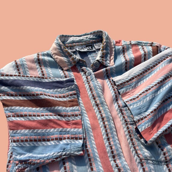 Vintage striped shirt by Krazy Kat, women's 1990s… - image 5
