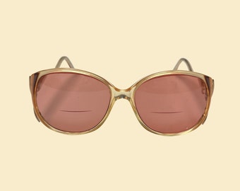 1980s glasses frames by Sterling Optical, vintage translucent brown / orange frames, 80s rectangular women's eyewear