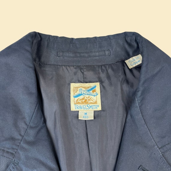 90s dark blue safari jacket, vintage size M 1990s… - image 6