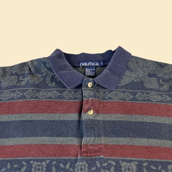 90s patterned Nautica shirt, size L, vintage 1990… - image 5
