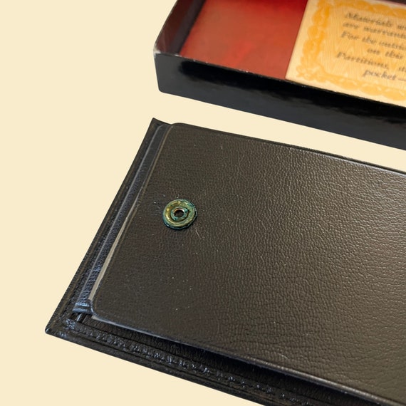 1970s black leather wallet, vintage men's bifold … - image 2