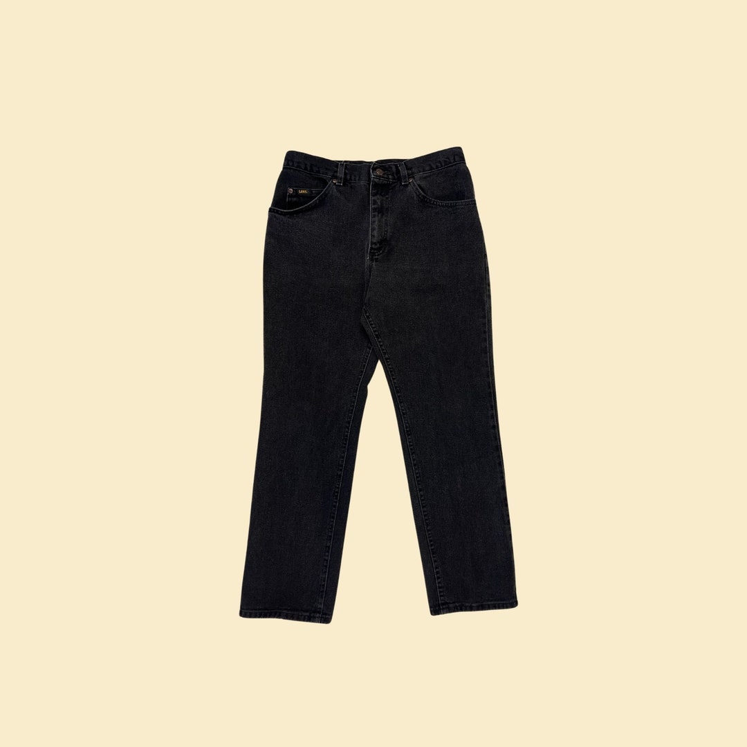 [LOW CLASSIC] / ☆ 24FW KNEE-PATCH DENIM PANTS / BLACK 1990s Lee Black Denim Pants, 31.5x29 Vintage 90s Black Faded
