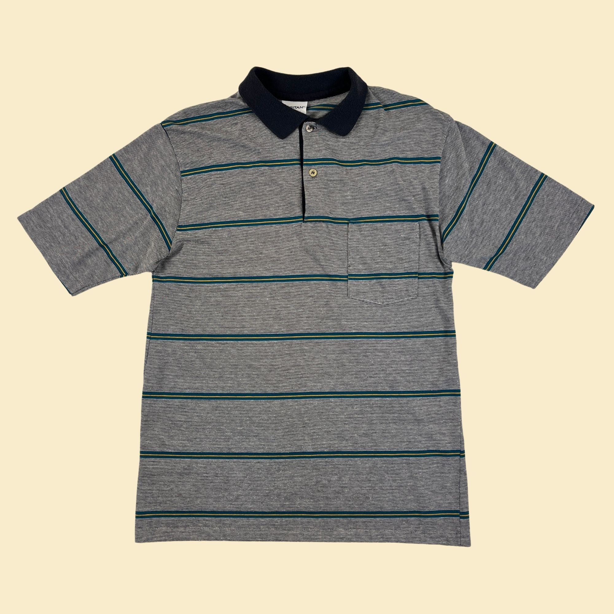 1990s Striped Golf Shirt by Puritan, Vintage Men's M to L