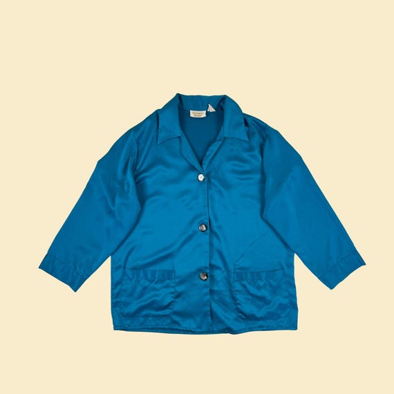 Blusa azul verdoso/dorada Victoria's Secret de los años 90, camisa