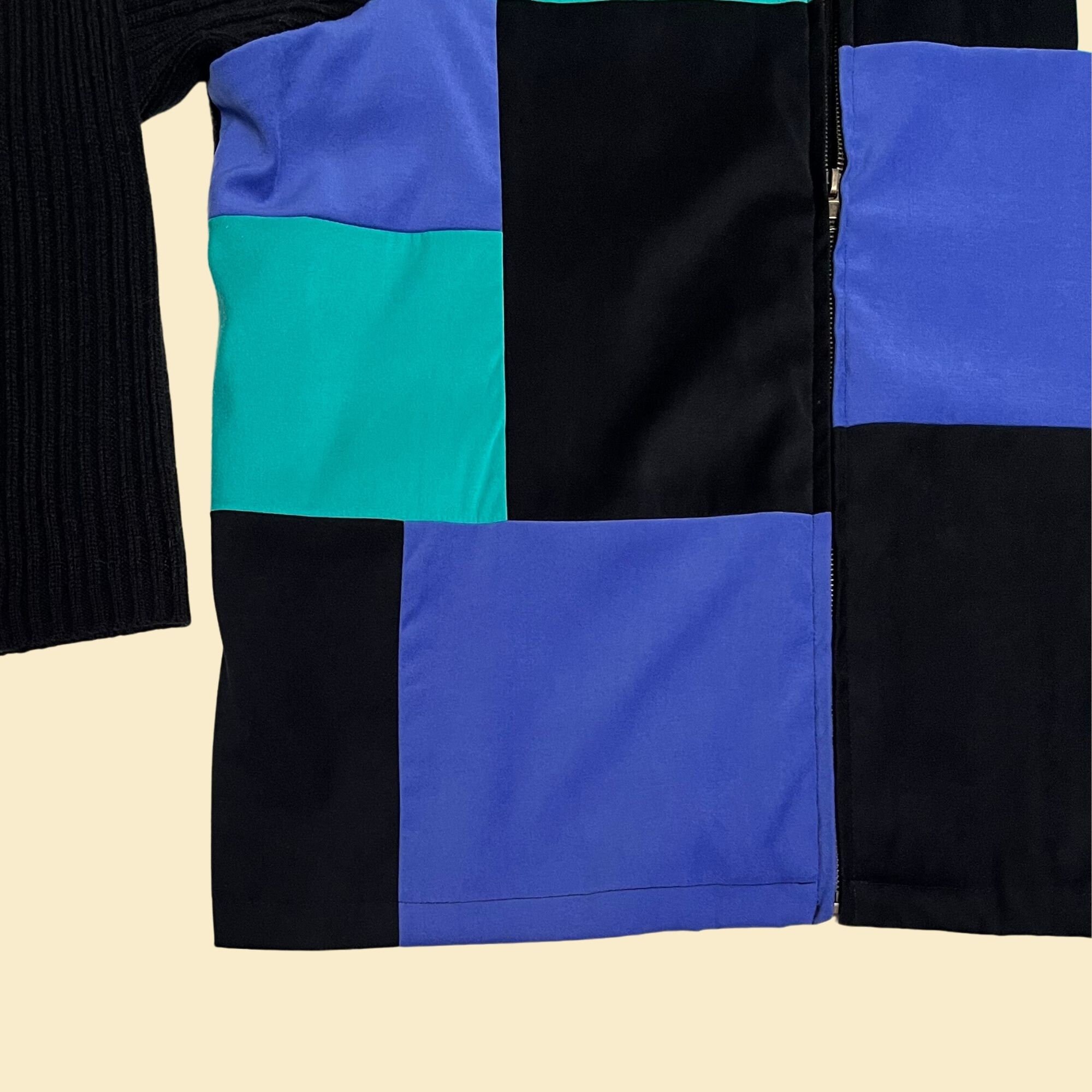 2000s bajra patterned w-zip knit jacket