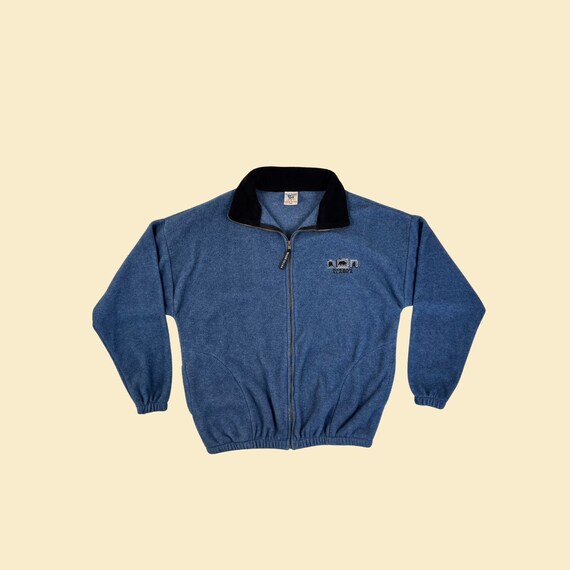 90s XXL Fleece Jacket W Kodiak Alaska Embroidery Vintage 1990s Blue black Alaska Jacket Etsy Canada
