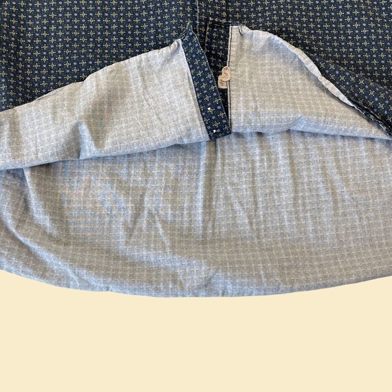 90s geometric shirt, casual 2XL vintage men's blu… - image 4