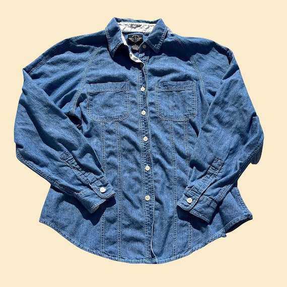 90s denim shirt by Dockers, women's medium jean b… - image 1