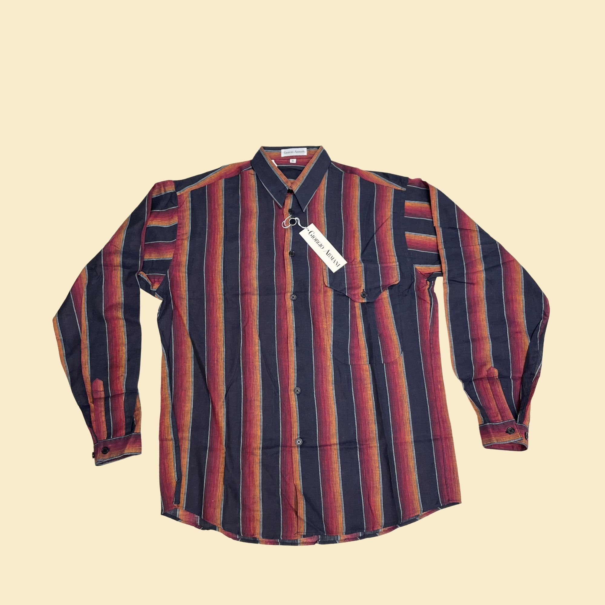 90s Giorgio Armani Shirt Made in Italy NOS, Vintage 1990s Small 