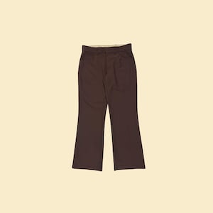 Vintage 70s/80s men&#39;s slacks, 34x31.5 brown straight leg men&#39;s pants/trousers