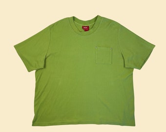 Vintage 90s green crewneck by Venezia Jeans, 1990s textured lime green t shirt in size 26/28