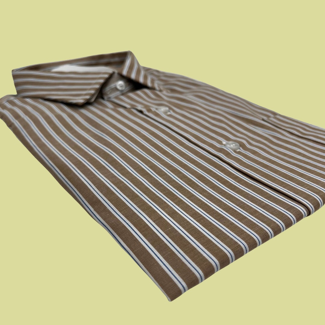 70s XL Dress Shirt by Arrow Surrey Collection, Vintage 1970s Striped