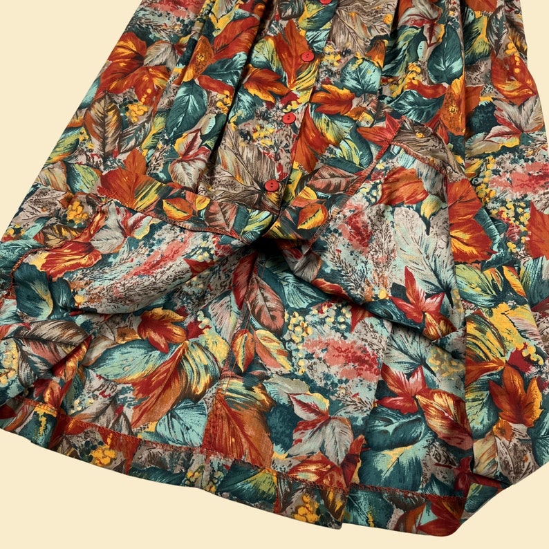 1970s Floral Tiered Button Up Skirt | small/medium