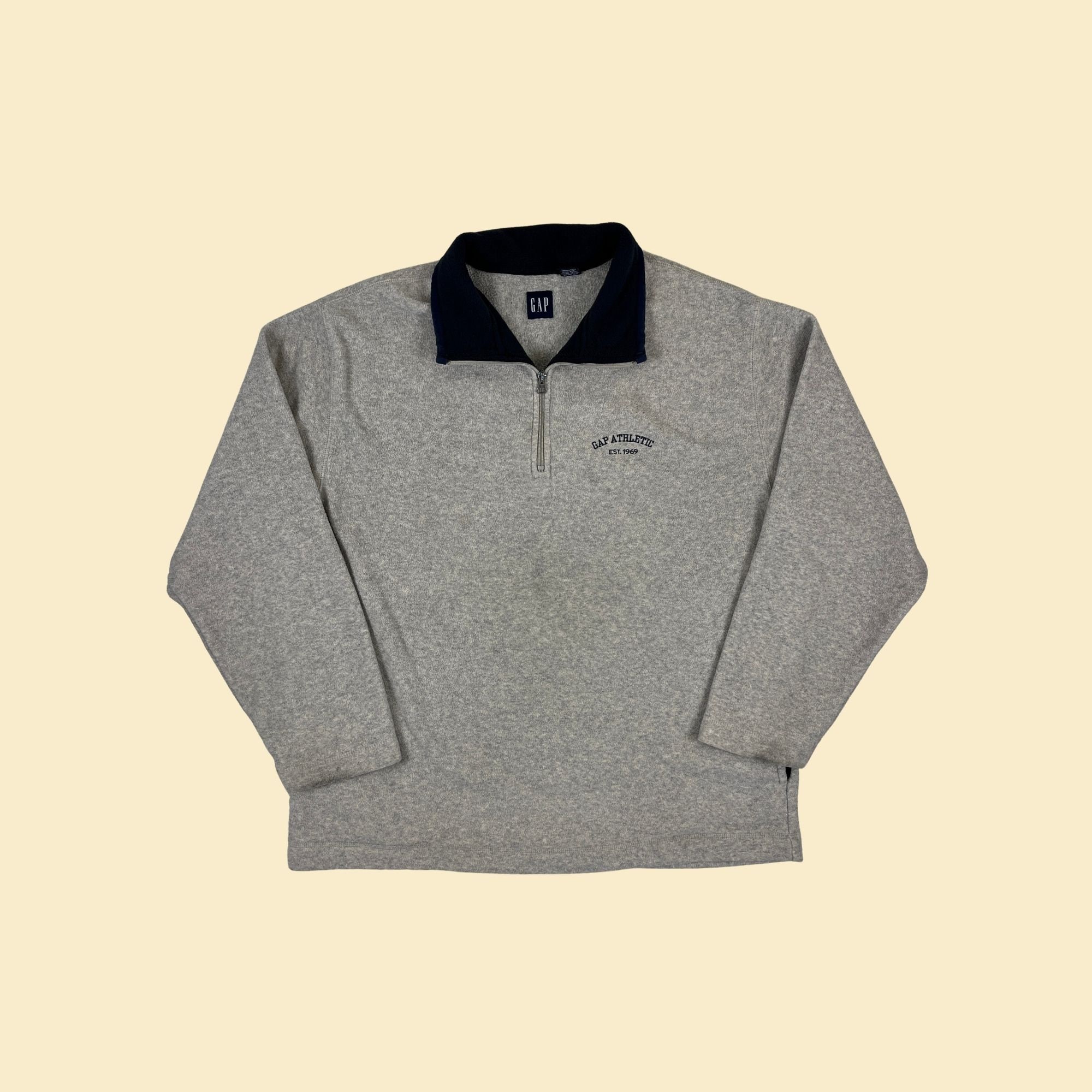 1990s GAP Athletic Fleece Sweatshirt, Vintage 90s Quarter-zip