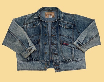 80s Braxton faded denim jacket, vintage rifle-wash 30-30 jacket, 1980s thick vintage jacket