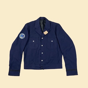 1970s NYC MTA Operator Jacket, Vintage Navy Blue 60s/70s Size 39XL