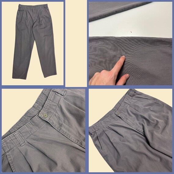 1990s Docker's Trousers/slacks, Size 34x32 Men's Solid Grey