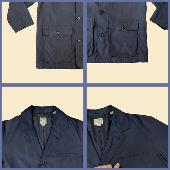 90s dark blue safari jacket, vintage size M 1990s… - image 3