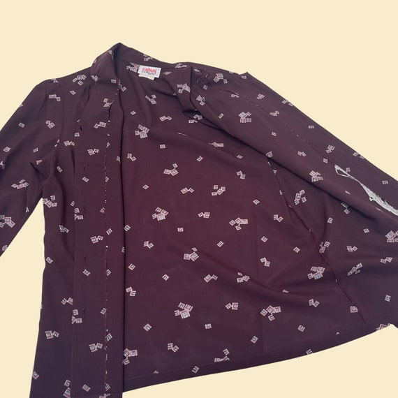 80s shirt with purple geometric pattern, vintage … - image 2
