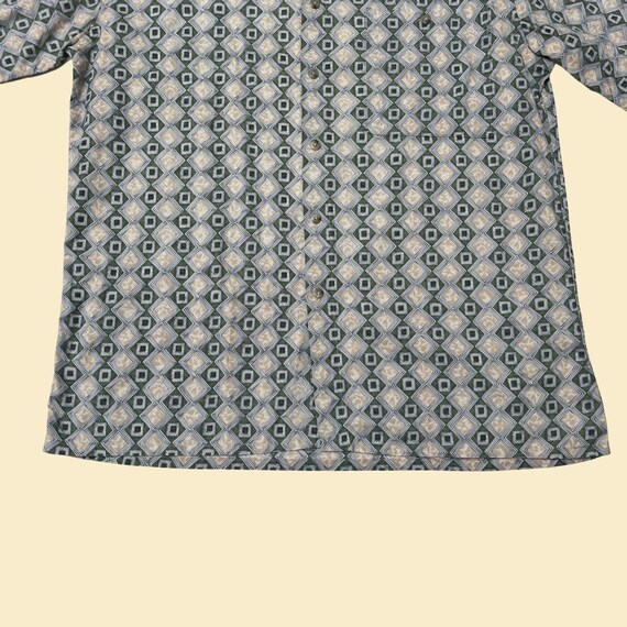 90s geometric shirt by Eastiland, men's short sle… - image 6