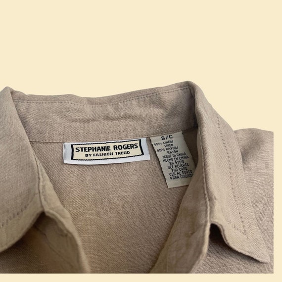 90s women's linen shirt by Stephanie Rogers, vint… - image 6
