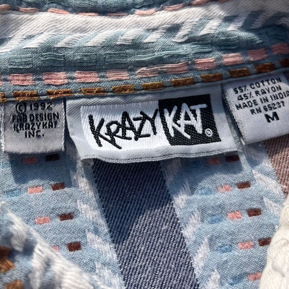 Vintage striped shirt by Krazy Kat, women's 1990s… - image 6