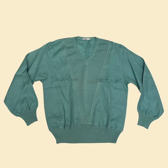 80s Ellesse knit and linen pullover shirt or swea… - image 1