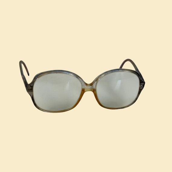80s tortoise shell frames, vintage square blue/ye… - image 2