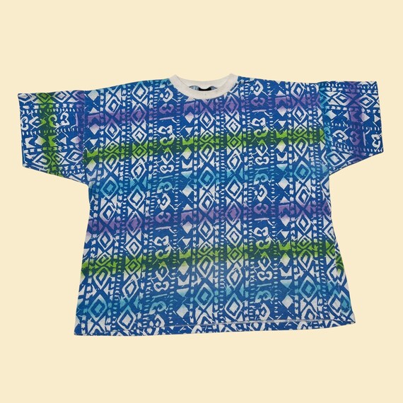 80s / 90s geometric crewneck shirt, large vintage… - image 1